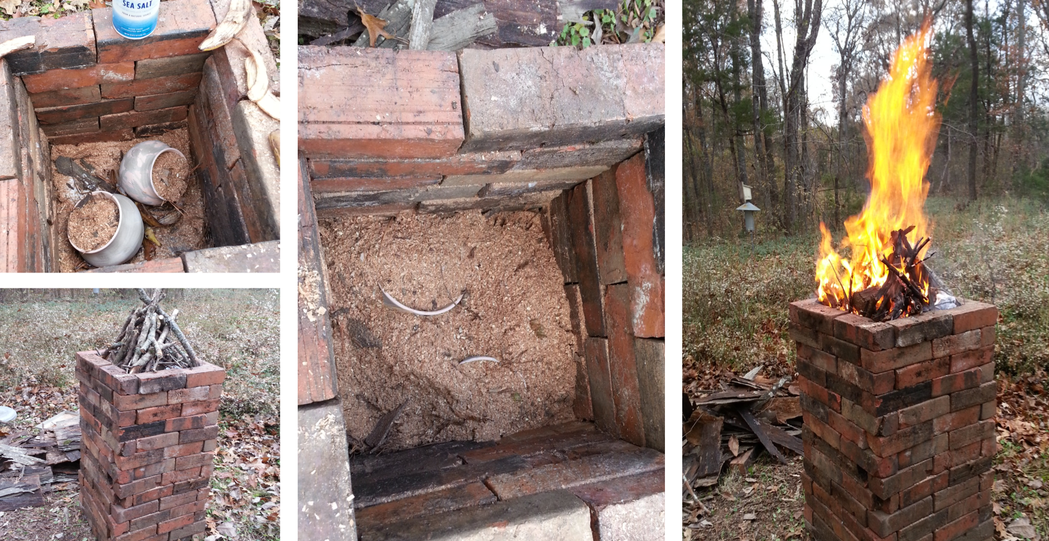 Pit Fire for Replica Native Cooking Pots to teach with.